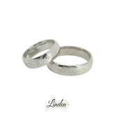Silber 925 rhodinierte Partnerringe – Freundschaftsringe Set für Paare – Damen- & Herrenring | LS-68/6
